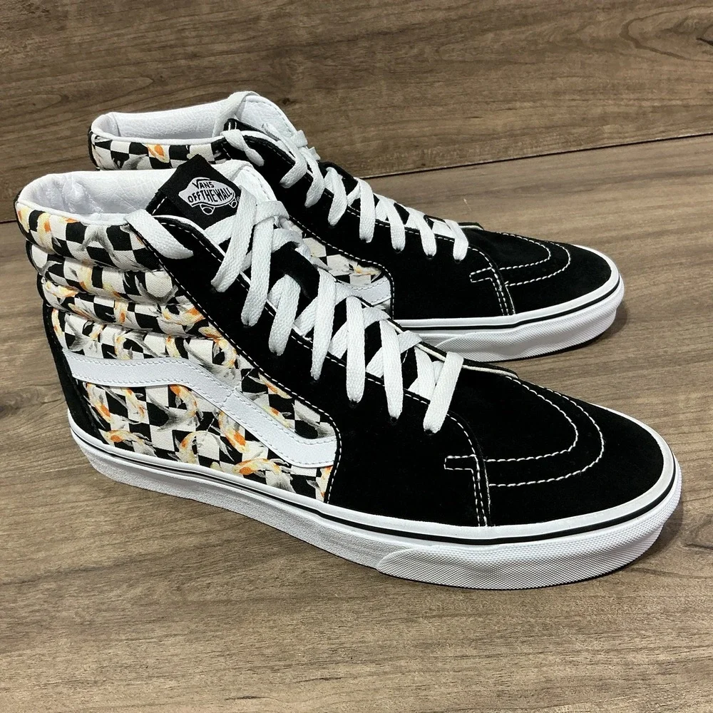 VANS Mens Sk8-Hi Black White KOI Fish LIMITED EDITION sneakers 5007141 Size 10.5